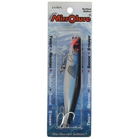 Mirrolure Mirromullet Xl Surface Walker, 3 12, 12 Oz, 3D Eyes, Black BackWhite BellySilver, Floating 26MR-21
